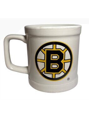 Boston Bruins Ceramic Coffee Mug 10 Oz NHL Logo White & Yellow